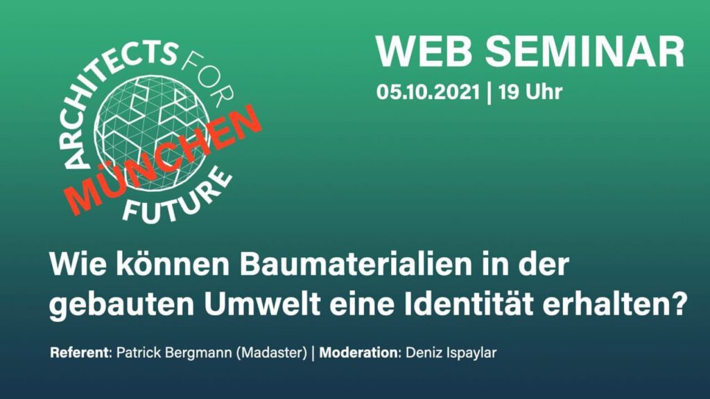 Web-Seminar der Architects For Future München mit Madaster, Grafik: Architects for Future