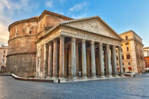 Das Pantheon symbolisiert die Langlebigkeit der mineralischen Rohstoffe. / Quelle: obs/Verein Green Building