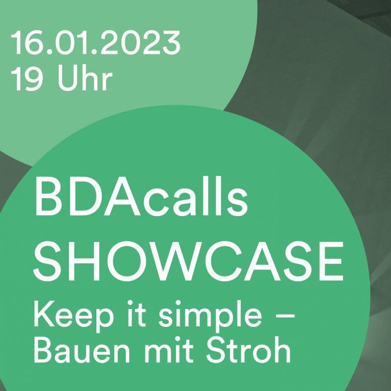 BDAcalls SHOWCASE – Keep it simple: Bauen mit Stroh, Grafik © BDA Bundesverband, mju-Fotografie / Marie Luisa Jünger