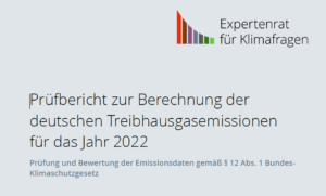 Prüfbericht zur Berechnung der deutschen Treibhausgasemissionen für das Jahr 2022, Titelblatt, Grafik © Expertenrat für Klimafragen
