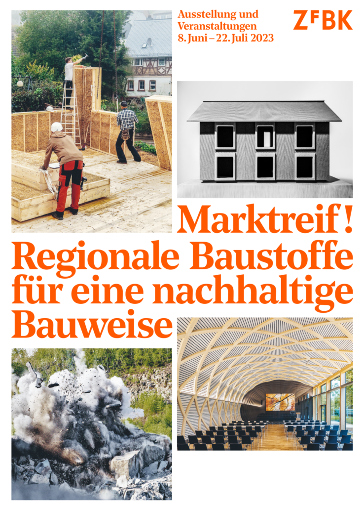 Flyer zur Ausstellung "Marktreif", Grafik © ZfBK – Zentrum für Baukultur Sachsen