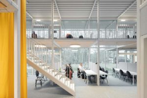 Deutscher Architekturpreis 2023: Studierendenhaus TU Braunschweig von Gustav Düsing & Max Hacke, Berlin (Innenansicht);Quelle: Gustav Düsing & Max Hacke, Berlin / Foto: Iwan Baan