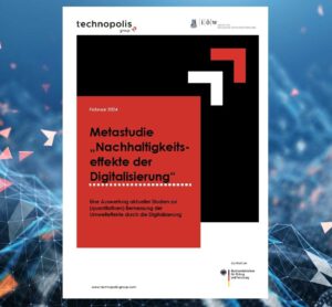 Cover der Metastudie "Nachhaltigkeitseffekte der Digitalisierung"; Grafik © Institut für ökologische Wirtschaftsforschung (IÖW)