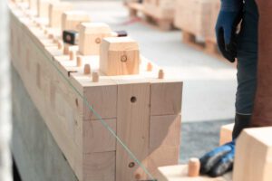Der neue EDEKA-Markt in Braunschweig-Lamme wird mit Holzbausteinen errichtet. Bildrechte: TRIQBRIQ AG